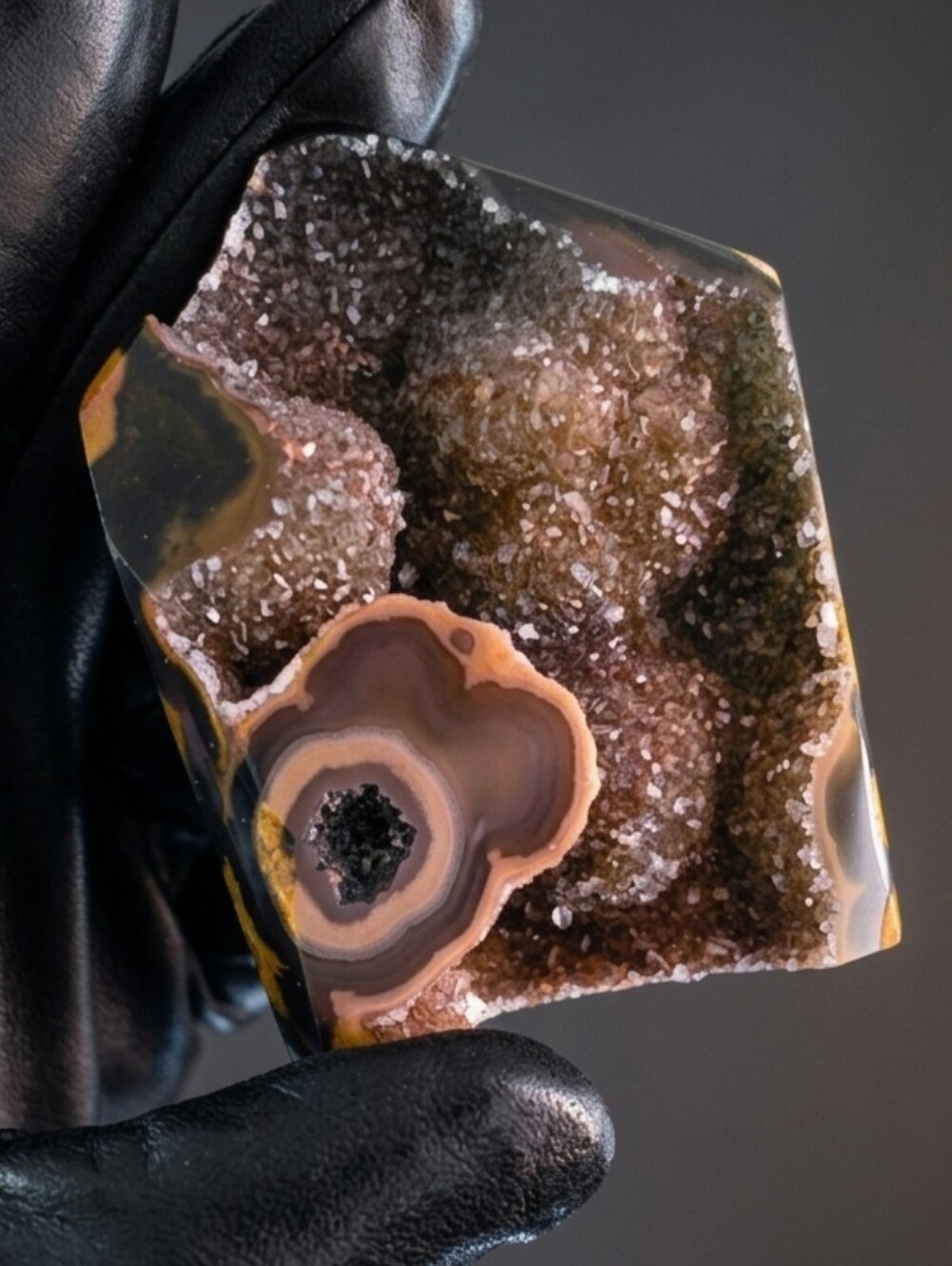 RARE Maligano Agate AAA Grade Druzy Tower Botryoidal Glitter Chalcedony Crystal